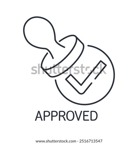 Office Seal. Verification check marks . Approved symbol. Vector linear icon isolated on white background.