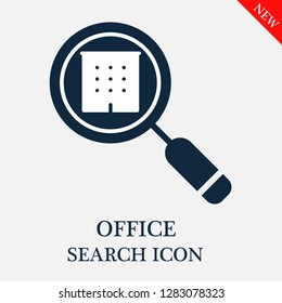 Office search icon. Editable Office search icon for web or mobile.