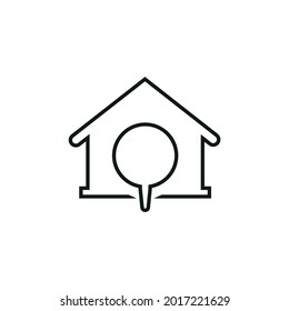 Office Search line icon, vector illustration