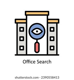 Office Search vector filled outline Icon Design illustration. Business And Management Symbol on White background EPS 10 File