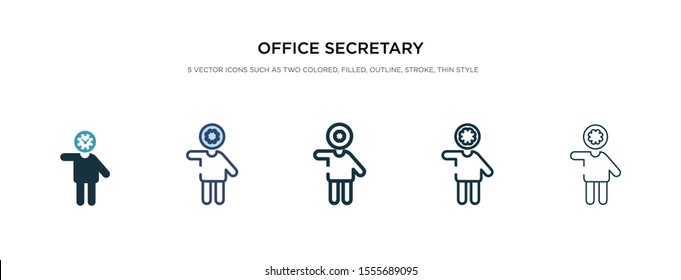 office secretary icon in different style vector illustration. two colored and black office secretary vector icons designed in filled, outline, line and stroke style can be used for web, mobile, ui