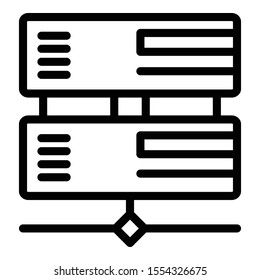 Office server icon. Outline office server vector icon for web design isolated on white background