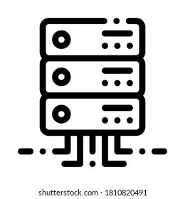 office server icon vector. office server sign. isolated contour symbol illustration