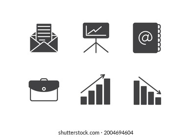 Büroset-Symbol, Symbol für Bürosatz einzeln, Vektorgrafik