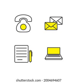 office set icon, isolated office set sign icon, vector illustration