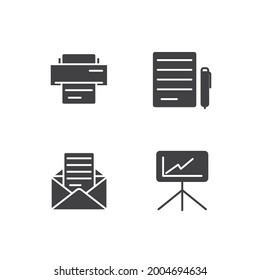 office set icon, isolated office set sign icon, vector illustration