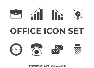 office set icon, isolated office set sign icon, vector illustration
