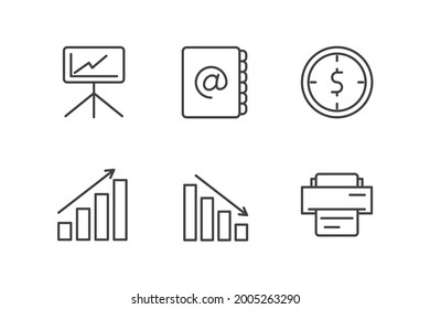 office set icon, isolated office set sign icon, vector illustration