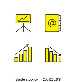 icono de conjunto de oficinas, icono de signo de conjunto de oficinas aisladas, ilustración vectorial