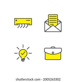 office set icon, isolated office set sign icon, vector illustration