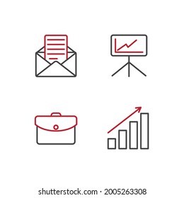 office set icon, isolated office set sign icon, vector illustration