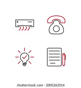 office set icon, isolated office set sign icon, vector illustration