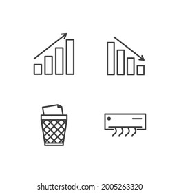 office set icon, isolated office set sign icon, vector illustration
