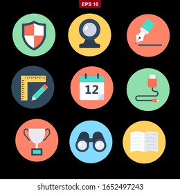 Office set icon stock vector illustration