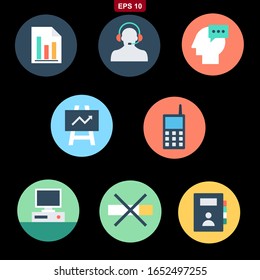 Office set icon stock vector illustration
