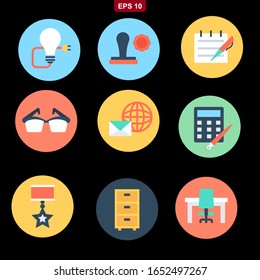Ilustración vectorial del conjunto de iconos de Office