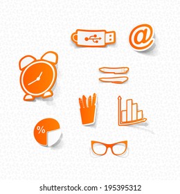 office set of icons business