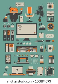 office set,vector background