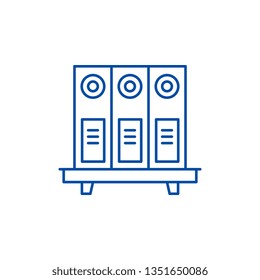 Office shelf line icon concept. Office shelf flat  vector symbol, sign, outline illustration.