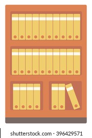 Office shelves with folders