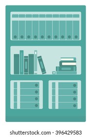 Office shelves with folders
