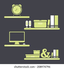 Office Shelves with Technology
