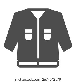 Ícone sólido de camisa de escritório, conceito de roupas de trabalho. Gráficos vetoriais. Camisa com bolsos, sinal de roupas no fundo branco, ícone de estilo de glifo para design móvel ou web