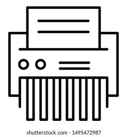 Office shredder icon. Outline office shredder vector icon for web design isolated on white background