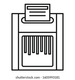 Office shredder icon. Outline office shredder vector icon for web design isolated on white background