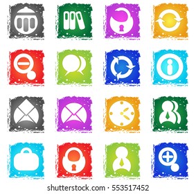 office simply symbols in grunge style for user interface design