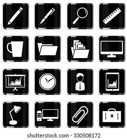 Office simply vector icon set