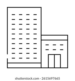 office skyscraper line icon vector. office skyscraper sign. isolated contour symbol black illustration