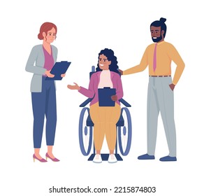 Office Small Talk Semi Flat Color Vector Characters. Editable Figures. Full Body People On White. Informal Communication Simple Cartoon Style Illustration For Web Graphic Design And Animation