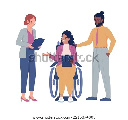 Office small talk semi flat color vector characters. Editable figures. Full body people on white. Informal communication simple cartoon style illustration for web graphic design and animation