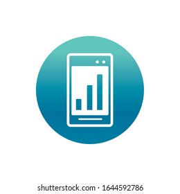gráfico estadístico del smartphone de oficina informe de suministro ilustración del vector estilo de degradado icono