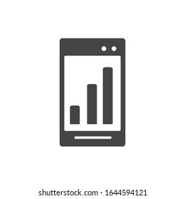 office smartphone statistic chart report supply vector illustration silhouette on white background