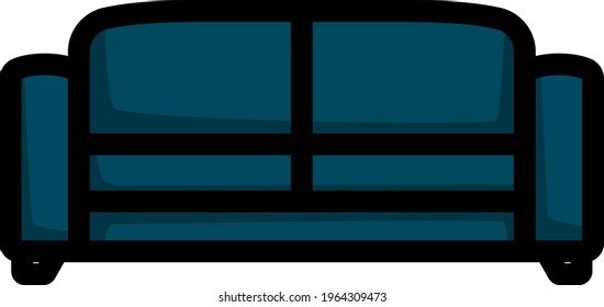 Office Sofa Icon. Editable Bold Outline With Color Fill Design. Vector Illustration.