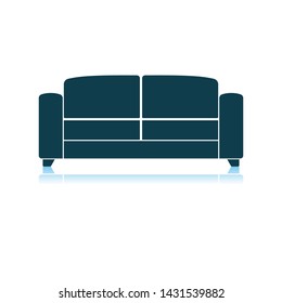 Office Sofa Icon. Shadow Reflection Design. Vector Illustration.