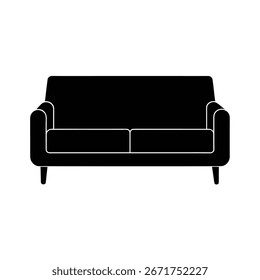 Office Sofa Silhouette Vektorgrafik