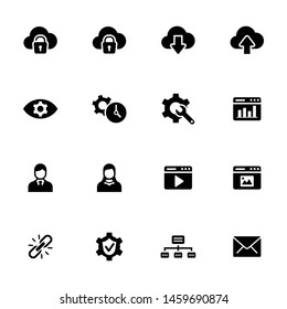 Office solid icons in black color - Set 1