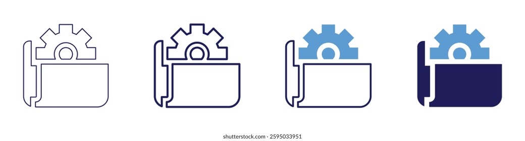 Office space management icon in 4 different styles. Thin Line, Line, Bold Line, Duotone. Duotone style. Editable stroke.