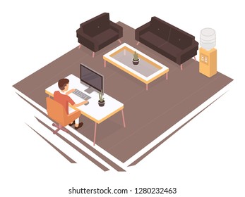 office space vector illustration