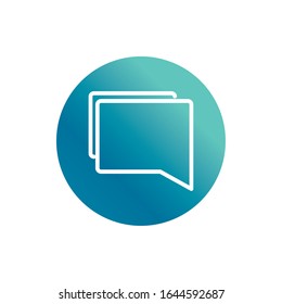 diálogo de charla de voz de oficina ilustración vectorial bloque estilo gradiente
