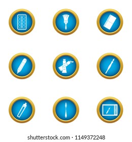 Office spell icons set. Flat set of 9 office spell vector icons for web isolated on white background
