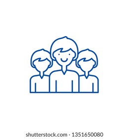 Office staff line icon concept. Office staff flat  vector symbol, sign, outline illustration.
