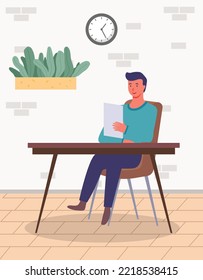 Büroangestellte, Führungskräfte und Kommunikation. Büroangestellte am Tisch. Geschäftsmitarbeiter auf ihrem Arbeitsplatz. Mitarbeiter. Geschäftsmann oder Büroangestellter arbeiten in einem ebenerdigen Büro