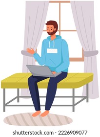 Office staff, manager work and communication. Office worker at the table. Business employees on their workspace. Co-worker. Businessman or a clerk working at his office workplace flat style