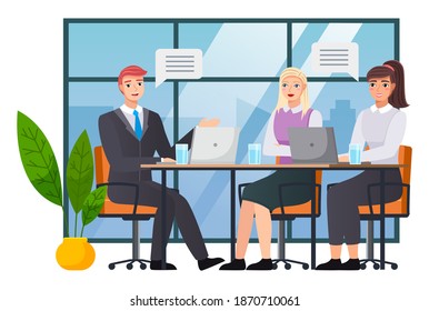 Office staff, work and communication. Head and subordinates. Various workers, managers team. Top managers employees of different levels. Office workers. Co-workers. Colleagues discuss project teamwork