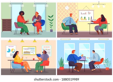 Personal de oficina, trabajo y comunicación. Jefe y subordinados. Varios trabajadores, gerentes. Empleados directivos de diferentes niveles. Trabajadores de oficina. Cotrabajadores. Colegas discuten el trabajo en equipo del proyecto