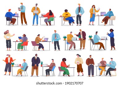 Office staff, work and communication. Head and subordinates. Various workers, managers team. Top managers employees of different levels. Office workers. Co-workers. Colleagues discuss project teamwork